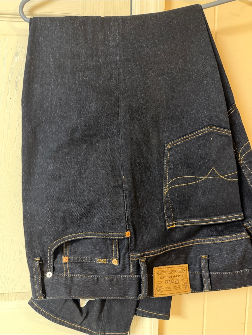 Polo by Ralph Lauren Straight Dark Indigo Jeans with Contrast Stitching